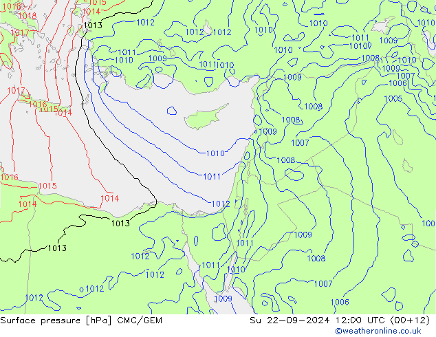 приземное давление CMC/GEM Вс 22.09.2024 12 UTC