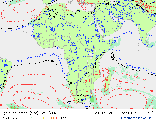 Windvelden CMC/GEM di 24.09.2024 18 UTC