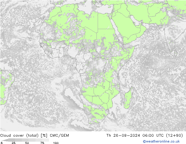 Bulutlar (toplam) CMC/GEM Per 26.09.2024 06 UTC