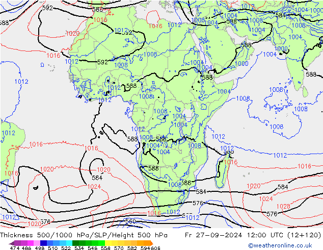 Theta-e 850hPa CMC/GEM Sex 27.09.2024 12 UTC