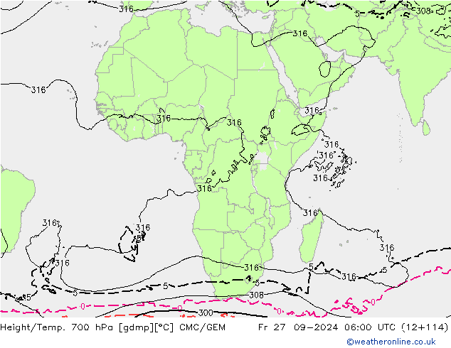 Height/Temp. 700 hPa CMC/GEM pt. 27.09.2024 06 UTC