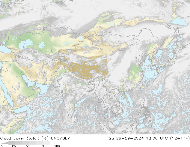 Wolken (gesamt) CMC/GEM So 29.09.2024 18 UTC