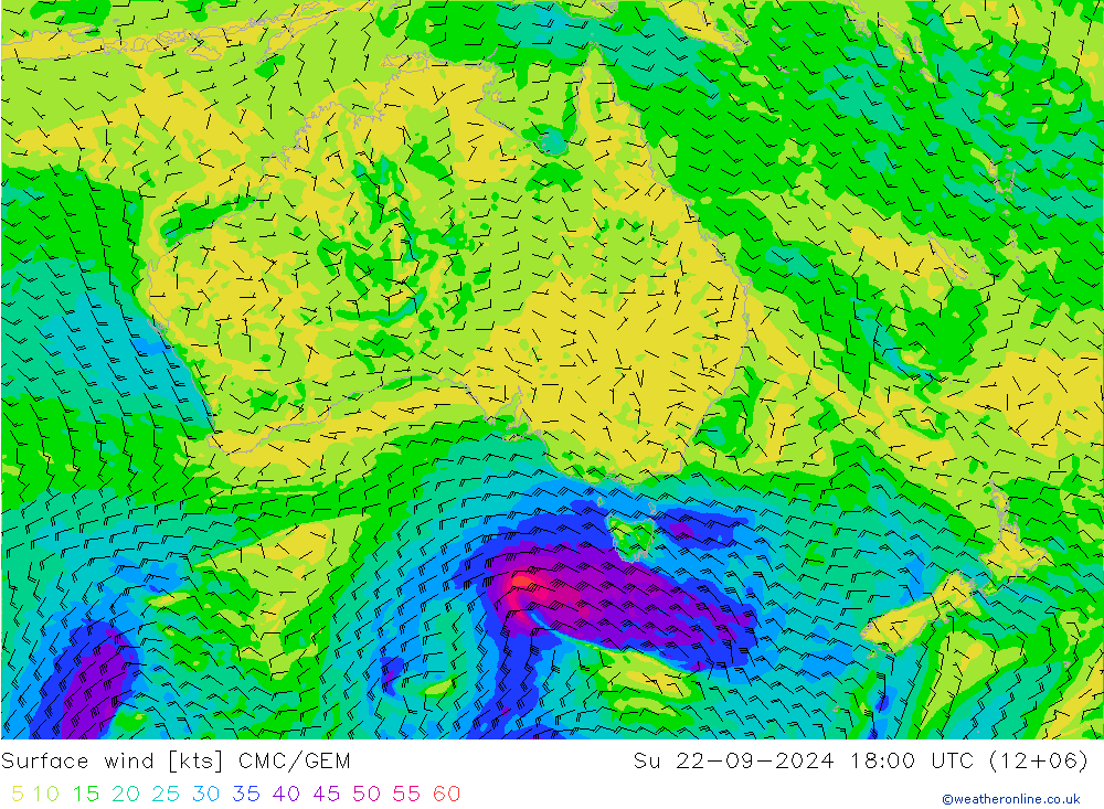 Bodenwind CMC/GEM So 22.09.2024 18 UTC