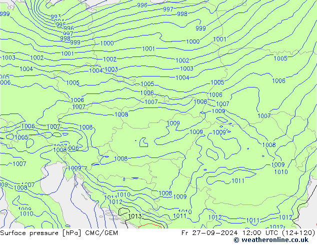 Yer basıncı CMC/GEM Cu 27.09.2024 12 UTC