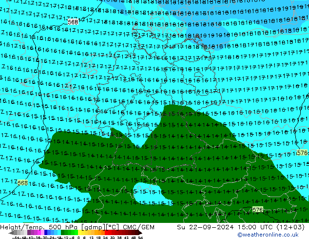 Height/Temp. 500 hPa CMC/GEM Su 22.09.2024 15 UTC