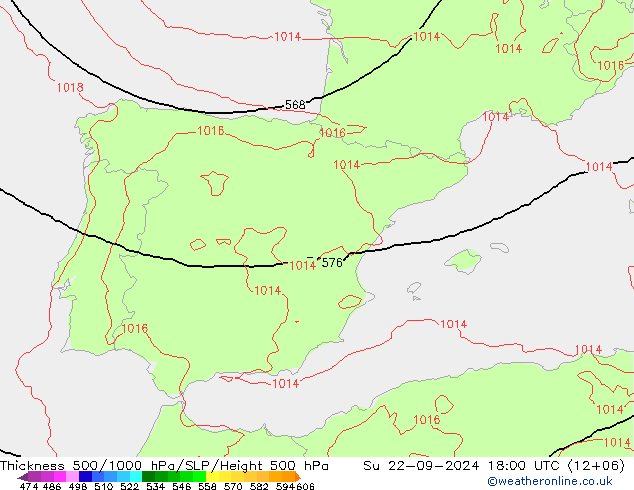 Theta-e 850hPa CMC/GEM Su 22.09.2024 18 UTC