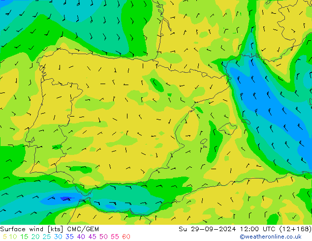  10 m CMC/GEM  29.09.2024 12 UTC