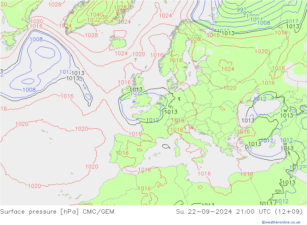 pression de l'air CMC/GEM dim 22.09.2024 21 UTC