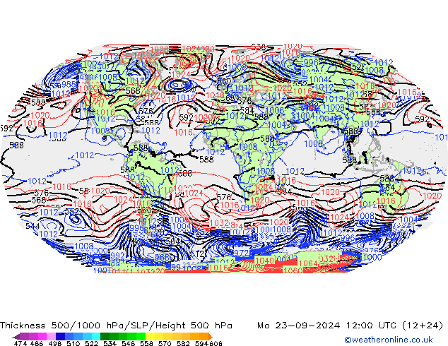 Theta-e 850hPa CMC/GEM pon. 23.09.2024 12 UTC