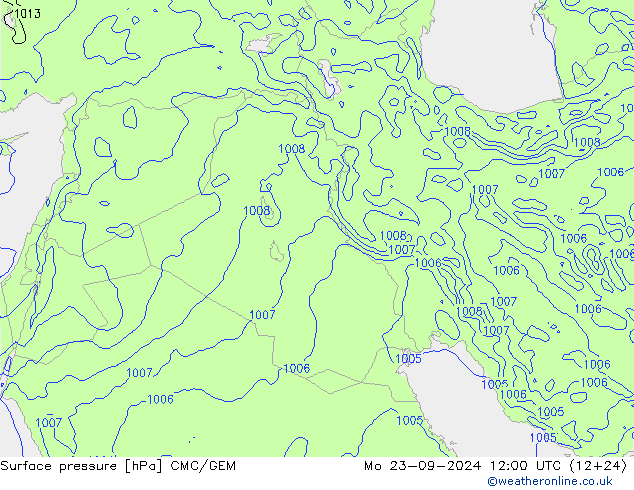 Pressione al suolo CMC/GEM lun 23.09.2024 12 UTC