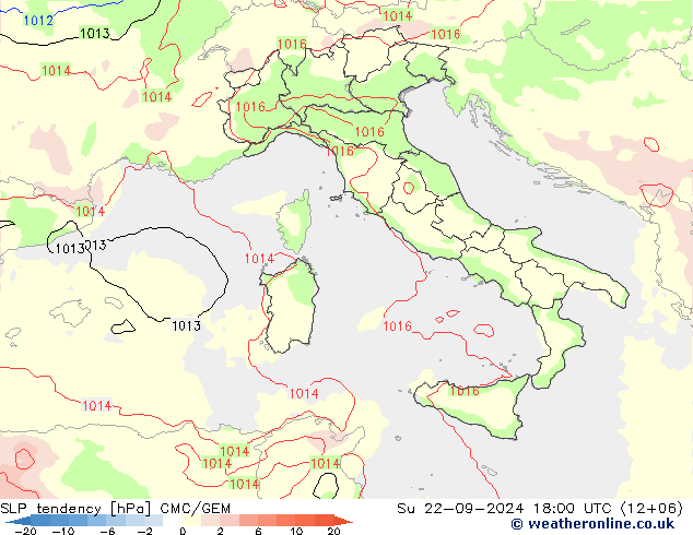 Tendencia de presión CMC/GEM dom 22.09.2024 18 UTC