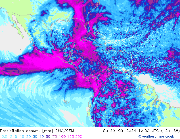 Precipitation accum. CMC/GEM Вс 29.09.2024 12 UTC