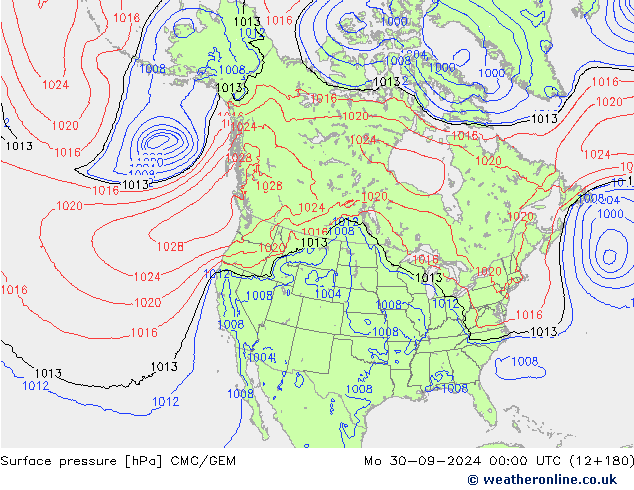 ciśnienie CMC/GEM pon. 30.09.2024 00 UTC