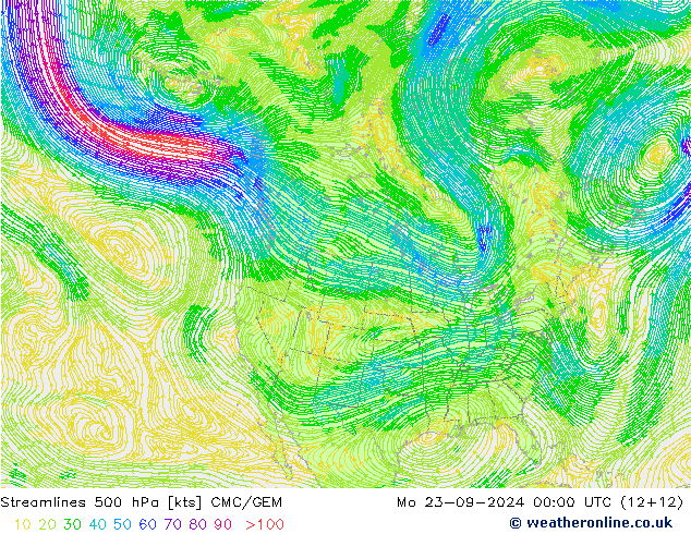  500 hPa CMC/GEM  23.09.2024 00 UTC