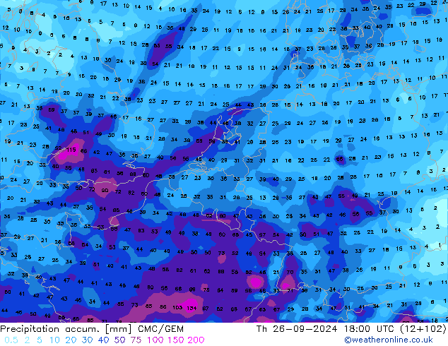 Toplam Yağış CMC/GEM Per 26.09.2024 18 UTC