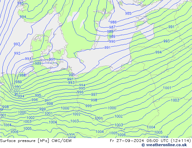 ciśnienie CMC/GEM pt. 27.09.2024 06 UTC