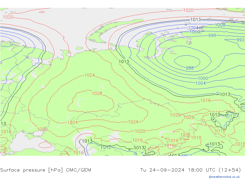 Luchtdruk (Grond) CMC/GEM di 24.09.2024 18 UTC