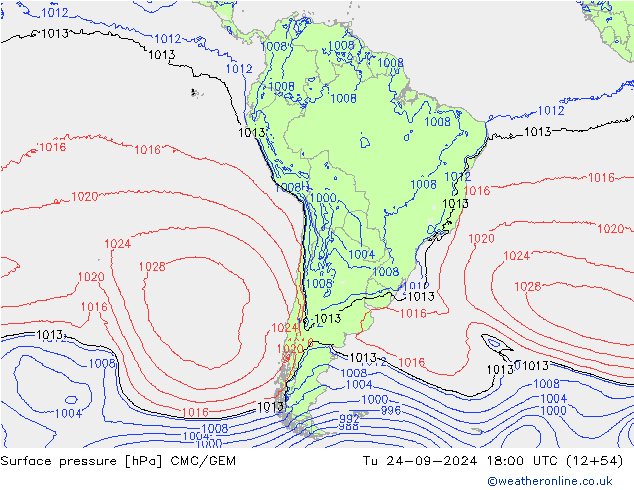 pression de l'air CMC/GEM mar 24.09.2024 18 UTC