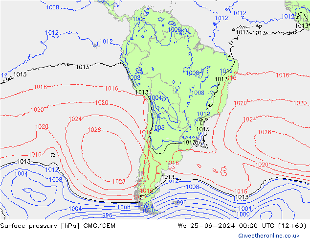 ciśnienie CMC/GEM śro. 25.09.2024 00 UTC