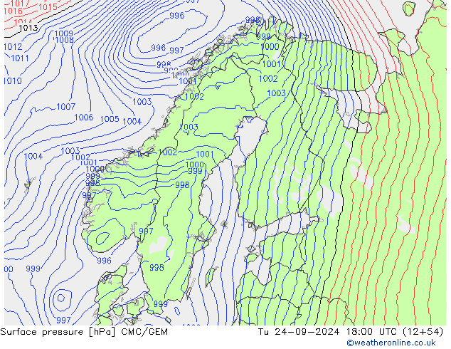 Bodendruck CMC/GEM Di 24.09.2024 18 UTC