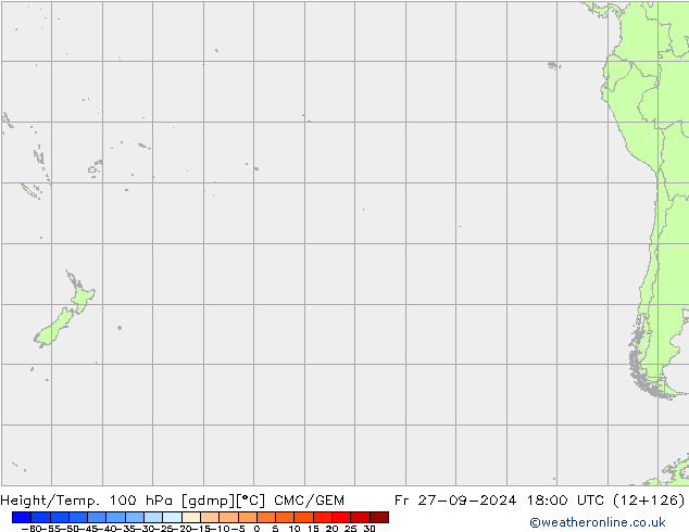 Height/Temp. 100 hPa CMC/GEM Fr 27.09.2024 18 UTC