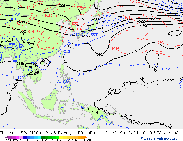 Theta-e 850hPa CMC/GEM Dom 22.09.2024 15 UTC