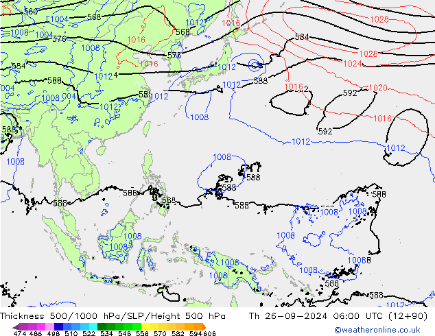 Theta-e 850hPa CMC/GEM jue 26.09.2024 06 UTC