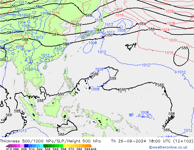 Theta-e 850hPa CMC/GEM  26.09.2024 18 UTC