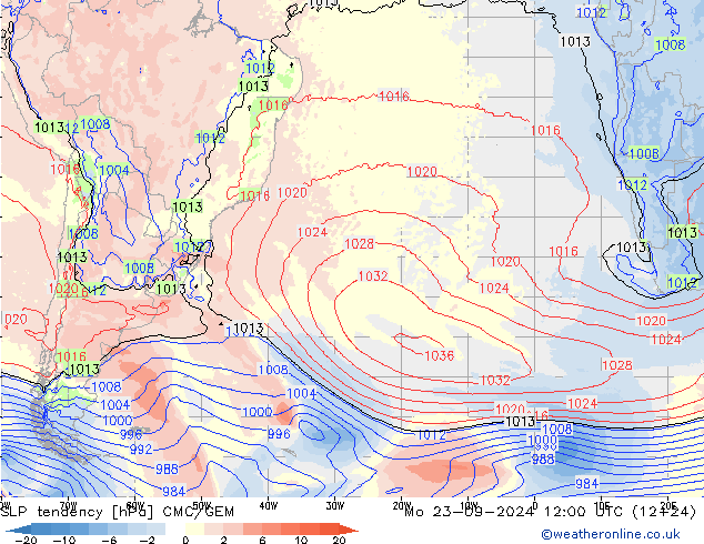 Druktendens (+/-) CMC/GEM ma 23.09.2024 12 UTC