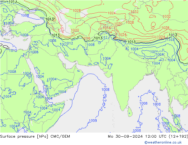 pression de l'air CMC/GEM lun 30.09.2024 12 UTC