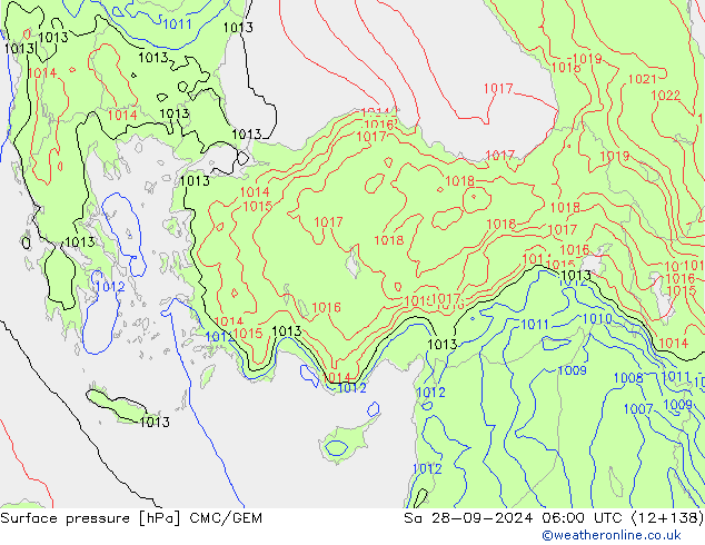 Pressione al suolo CMC/GEM sab 28.09.2024 06 UTC