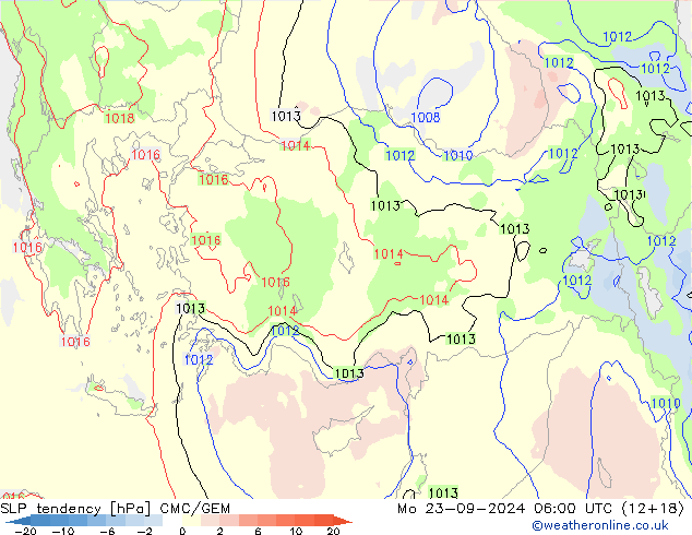 SLP tendency CMC/GEM Po 23.09.2024 06 UTC