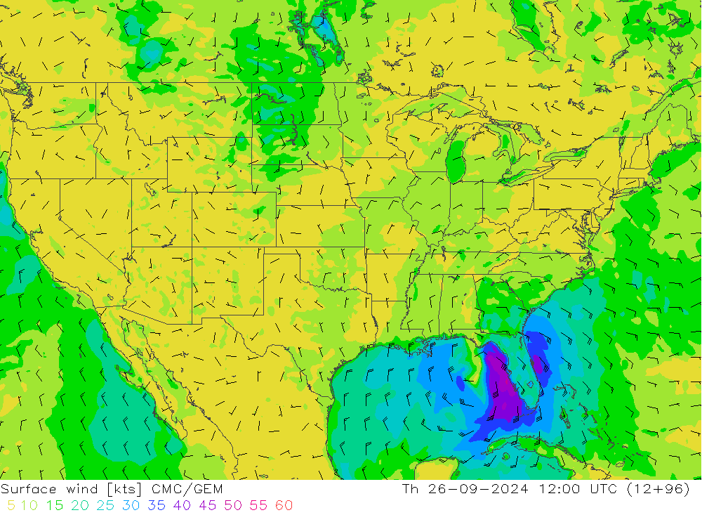 Wind 10 m CMC/GEM do 26.09.2024 12 UTC