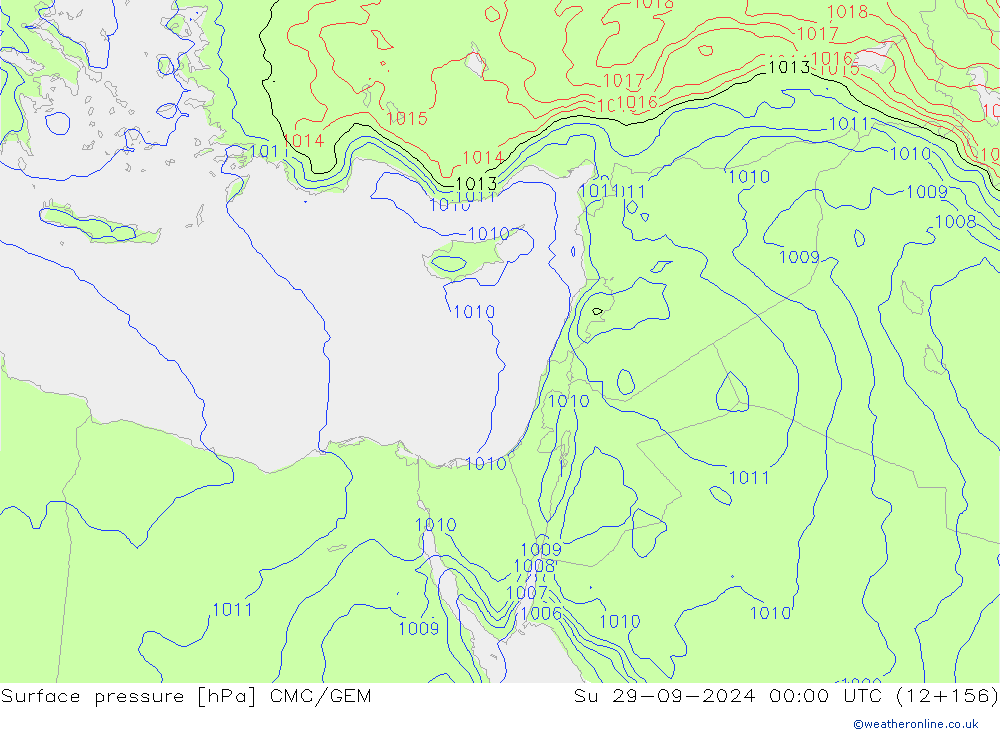 pressão do solo CMC/GEM Dom 29.09.2024 00 UTC