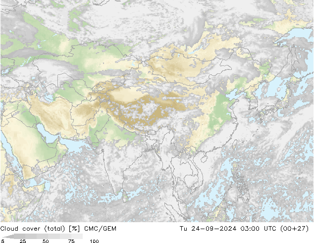 Nubi (totali) CMC/GEM mar 24.09.2024 03 UTC