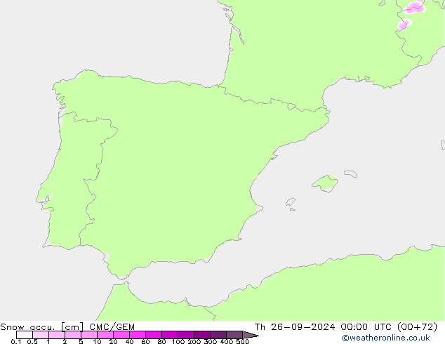 Schneemenge CMC/GEM Do 26.09.2024 00 UTC