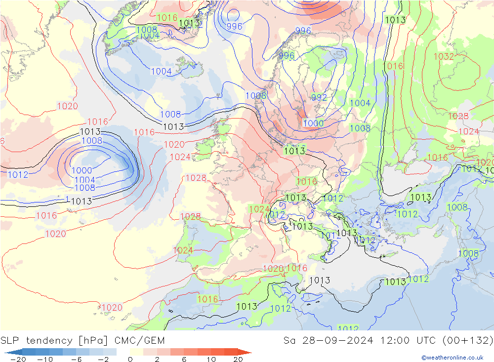 тенденция давления CMC/GEM сб 28.09.2024 12 UTC