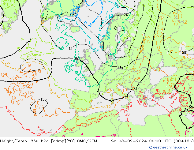 Height/Temp. 850 hPa CMC/GEM  28.09.2024 06 UTC