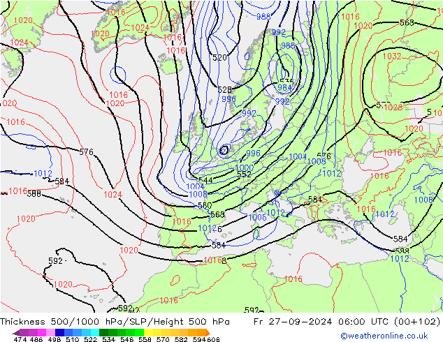 Theta-e 850hPa CMC/GEM ven 27.09.2024 06 UTC