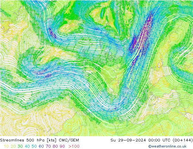  500 hPa CMC/GEM  29.09.2024 00 UTC