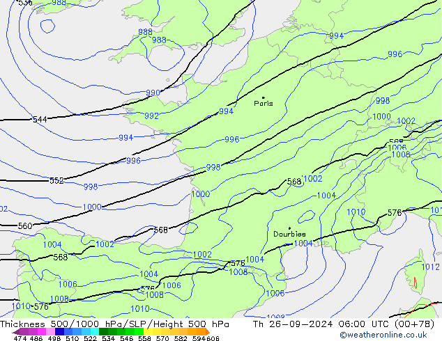 Theta-e 850hPa CMC/GEM  26.09.2024 06 UTC