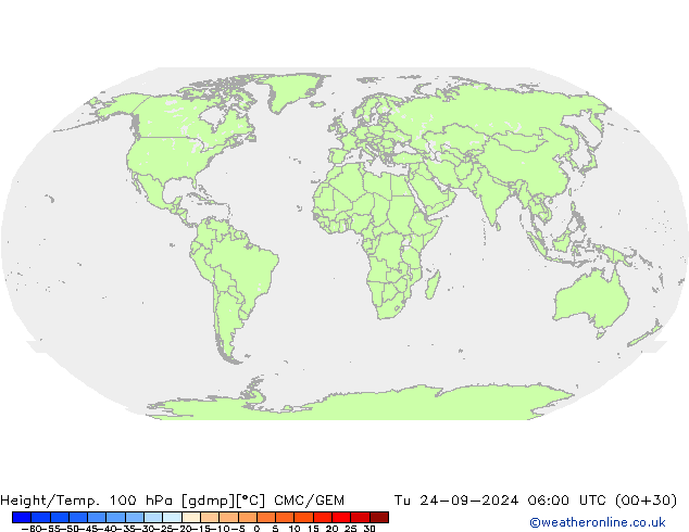 Height/Temp. 100 hPa CMC/GEM wto. 24.09.2024 06 UTC