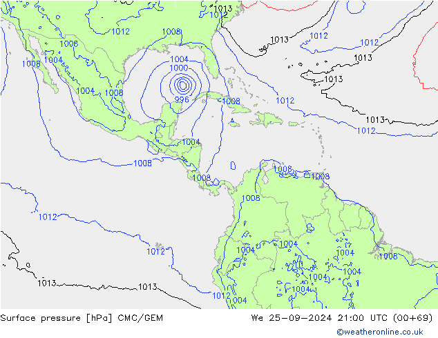 pressão do solo CMC/GEM Qua 25.09.2024 21 UTC