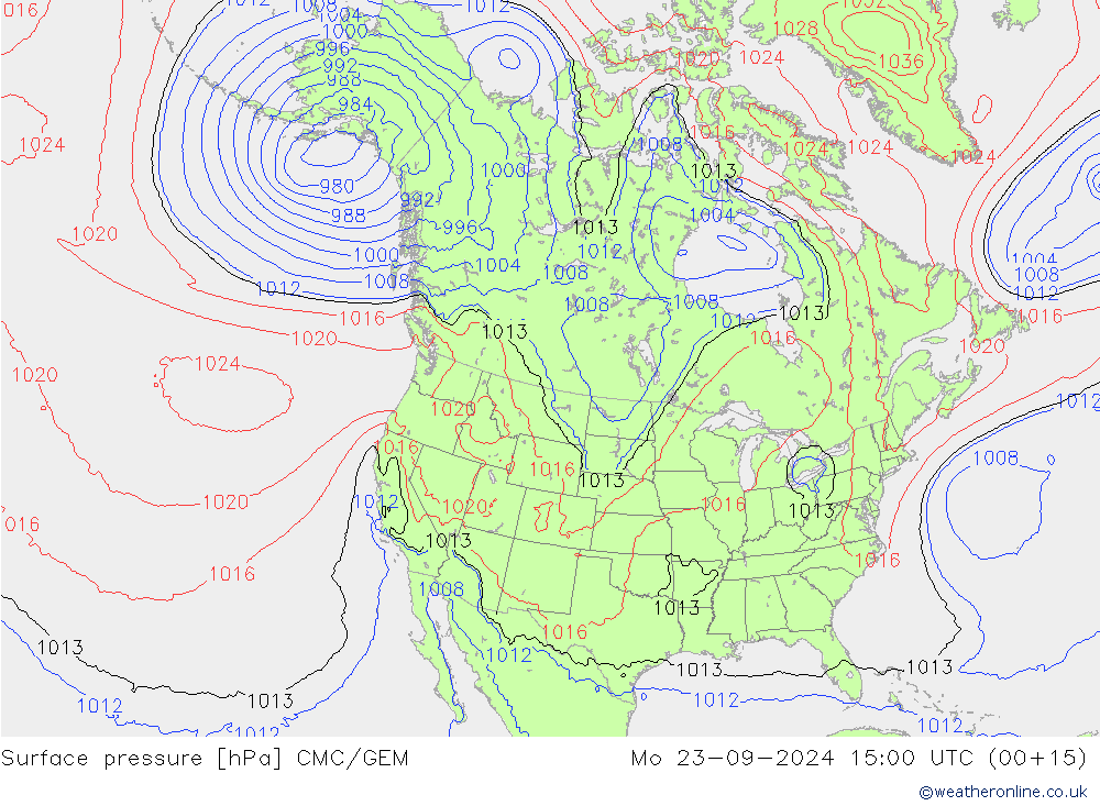 Luchtdruk (Grond) CMC/GEM ma 23.09.2024 15 UTC