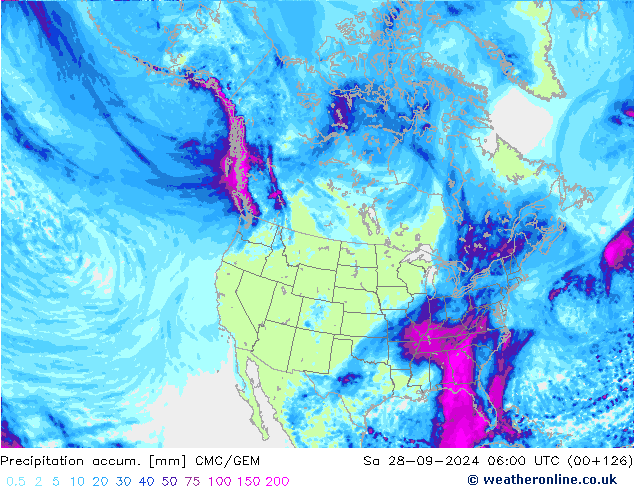 Precipitación acum. CMC/GEM sáb 28.09.2024 06 UTC