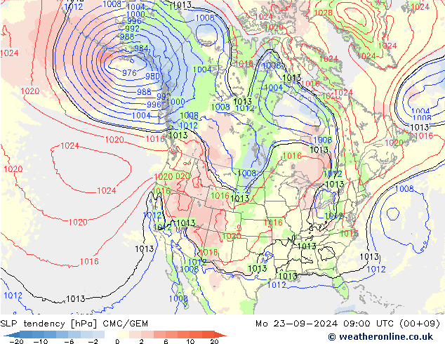 Druktendens (+/-) CMC/GEM ma 23.09.2024 09 UTC