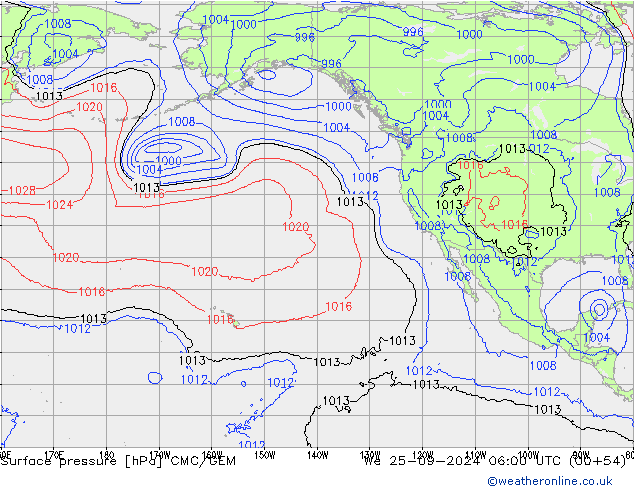 pression de l'air CMC/GEM mer 25.09.2024 06 UTC