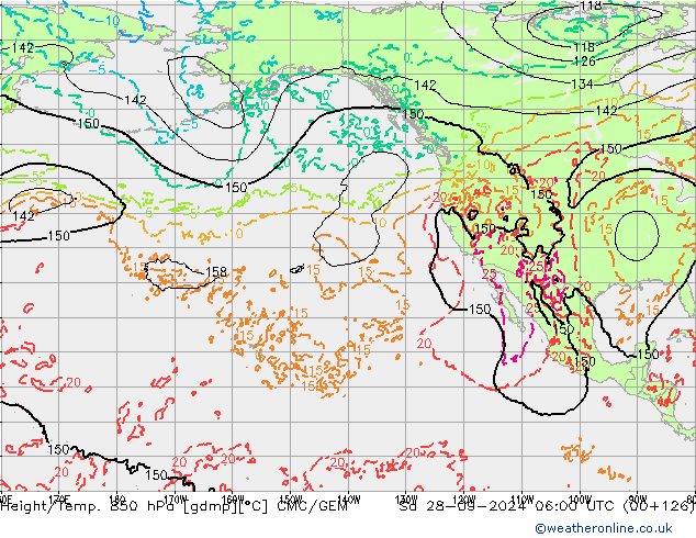 Height/Temp. 850 hPa CMC/GEM so. 28.09.2024 06 UTC