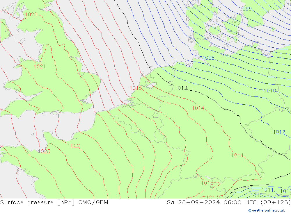 Luchtdruk (Grond) CMC/GEM za 28.09.2024 06 UTC