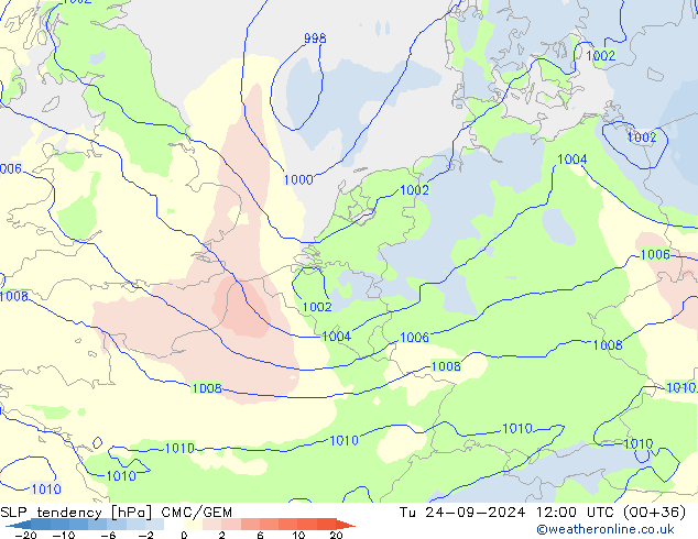 Drucktendenz CMC/GEM Di 24.09.2024 12 UTC